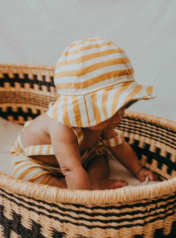 TURTLEDOVE LONDON Mustard Stripe Bracer Shorts - 3-6 Month